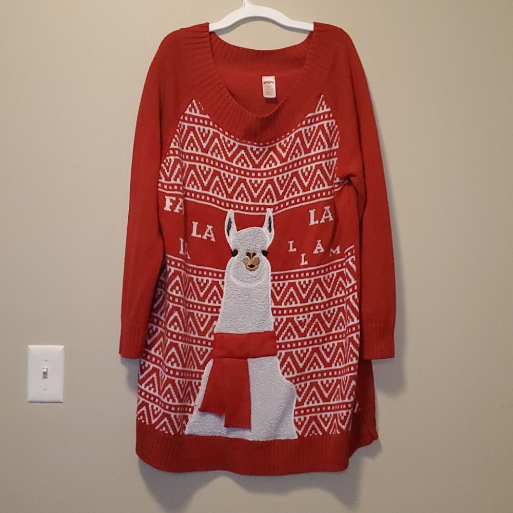 Llama Christmas Sweater XL
